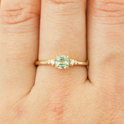 Estel Ring - 0.5ct Radiant Cut Mint Tourmaline (One of a kind)
