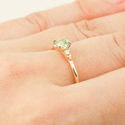 Estel Ring - 0.5ct Radiant Cut Mint Tourmaline (One of a kind)