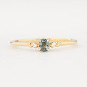 Estel Ring, 0.20ct Unheated Blue Green Sapphire