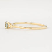 Estel Ring, 0.20ct Unheated Blue Green Sapphire