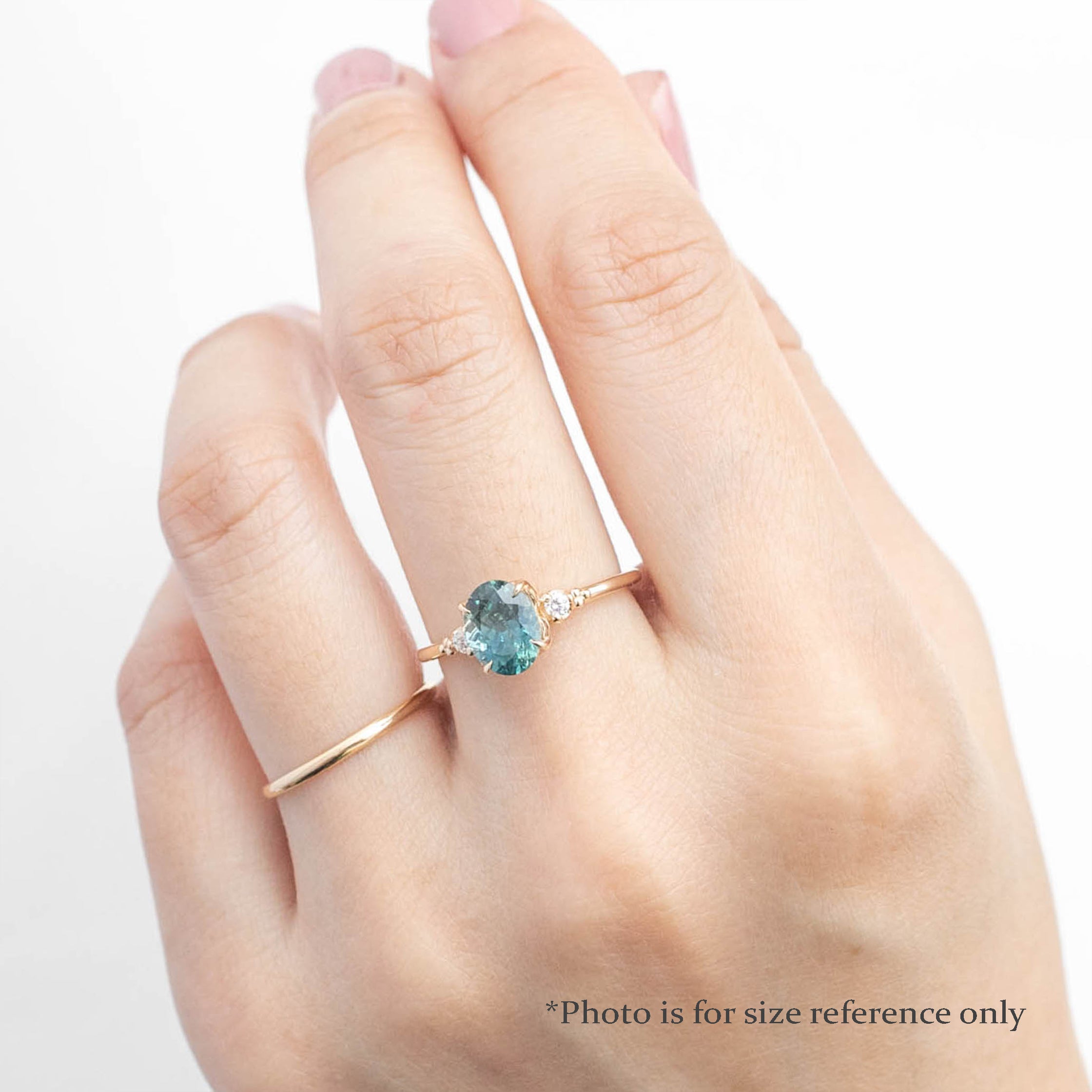 【即日配送】エステルリング ・1.28ct・非加熱モンタナ産ブルーグリーンサファイア・K14YG