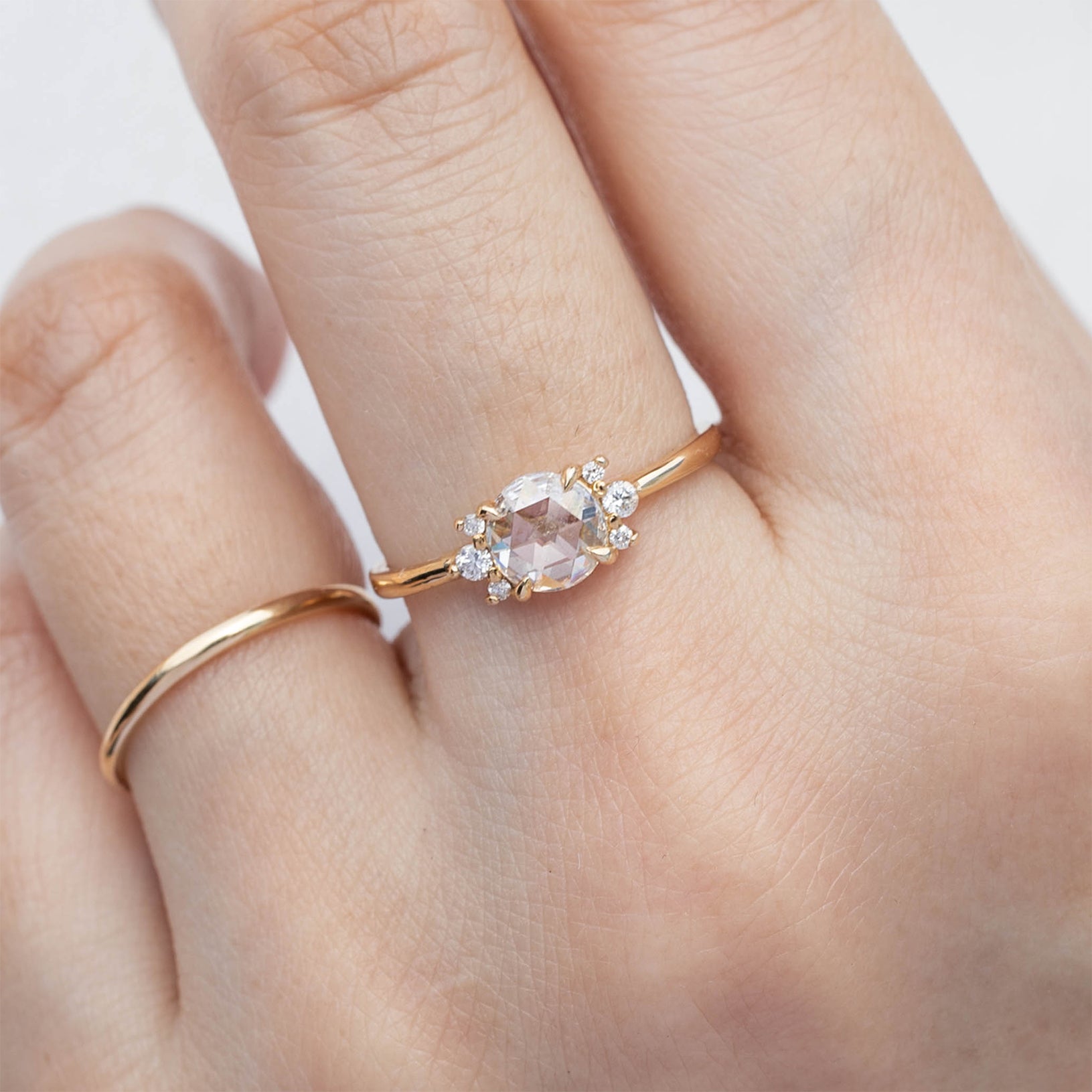 Lena Ring, Round Rose Cut Diamond