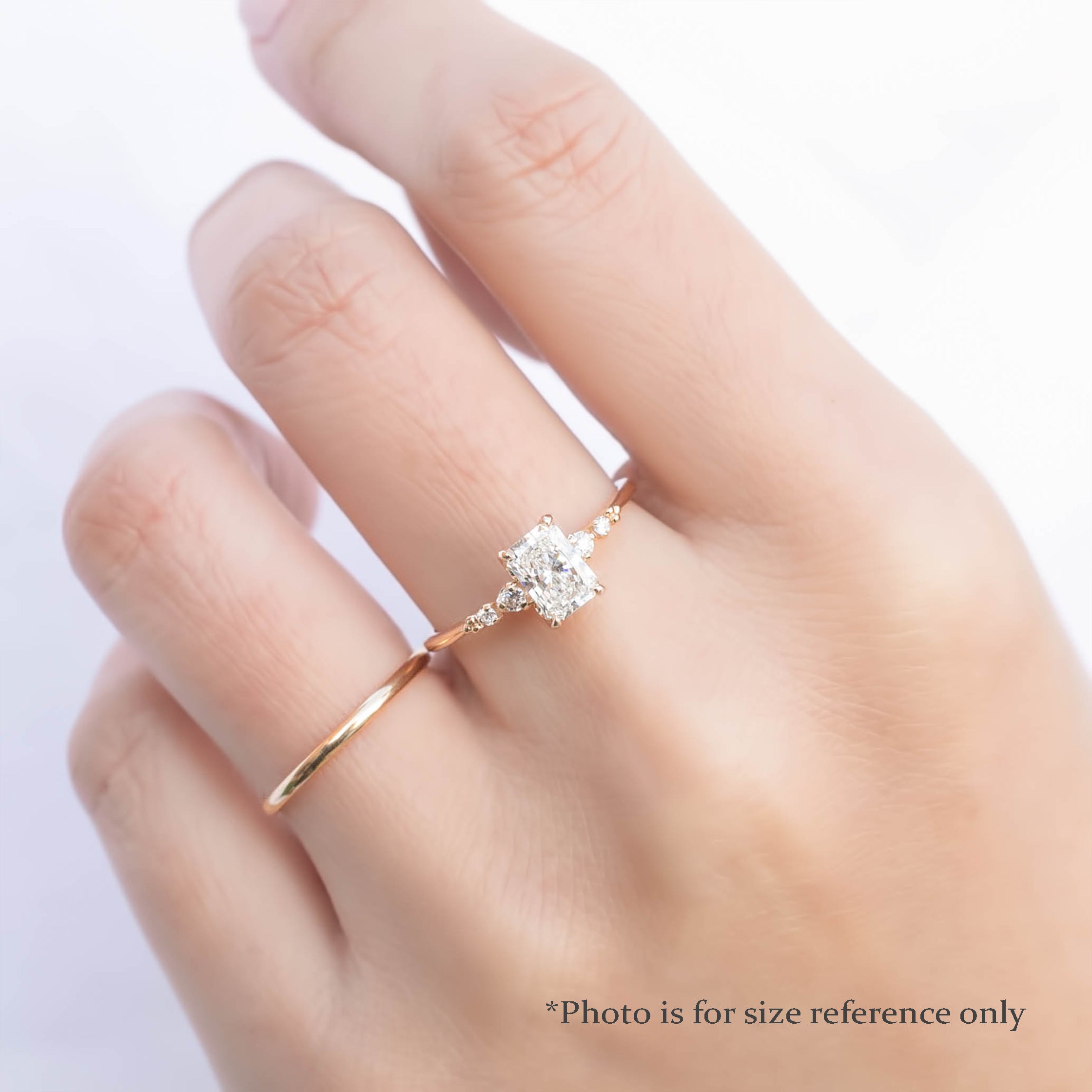 Estel Fleur Four Prongs Ring, GIA Certified 0.71ct Radiant Diamond, 14K Yellow Gold (One of a kind)