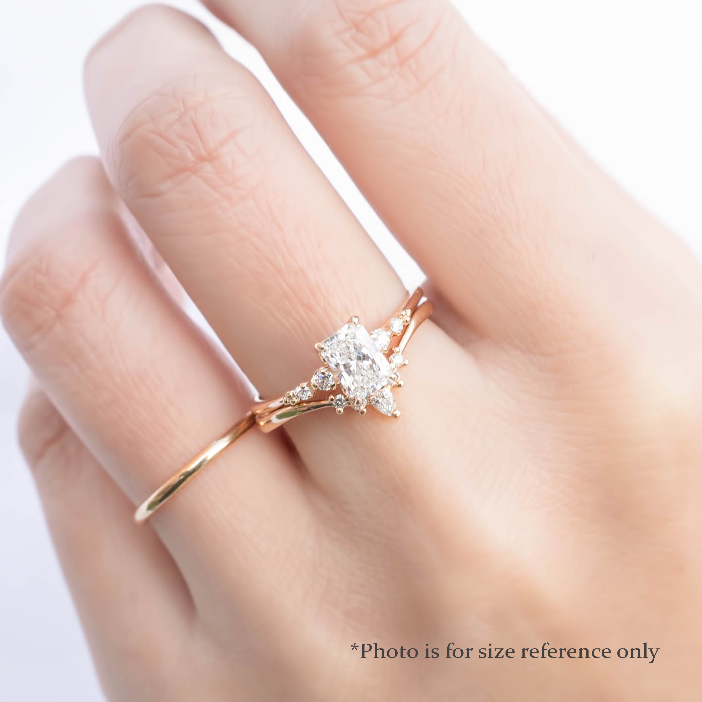 Estel Fleur Four Prongs Ring, GIA Certified 0.71ct Radiant Diamond, 14K Yellow Gold (One of a kind)