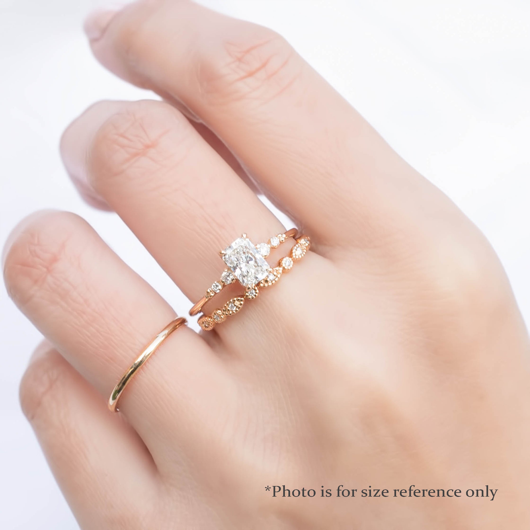 Estel Fleur Four Prongs Ring, GIA Certified 0.71ct Radiant Diamond, 14K Yellow Gold (One of a kind)