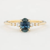 Estel Fleur Four Prongs Ring - 0.73ct Teal Blue Green Montana Sapphire (One of a kind)