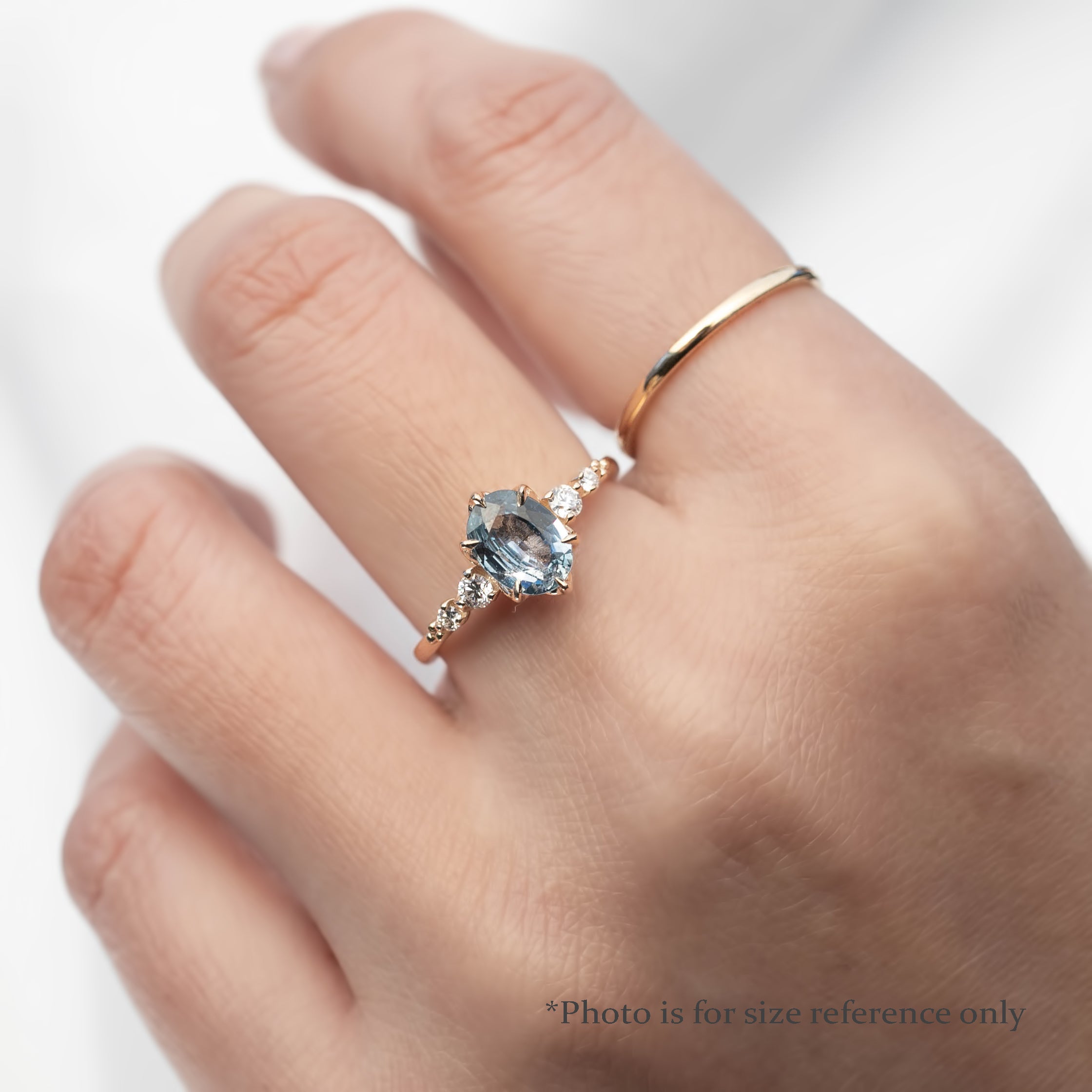 【即日配送】エステルフルールリング ・1.36ct・非加熱ラベンダーブルーサファイア・K14YG