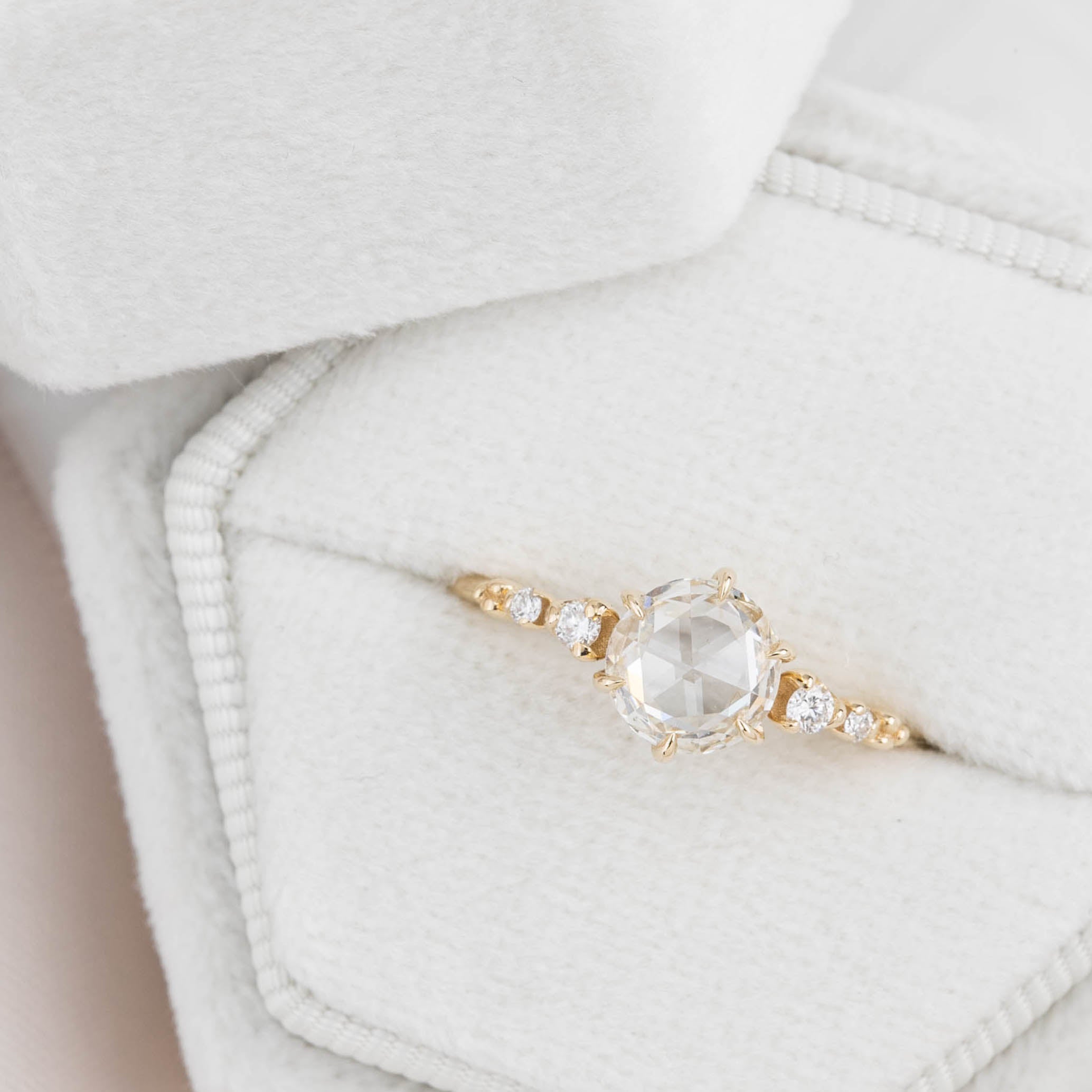 Mila Ring, 1.01ct Rose Cut Diamond, 14k Yellow Gold, GIA Certified (One of a kind)