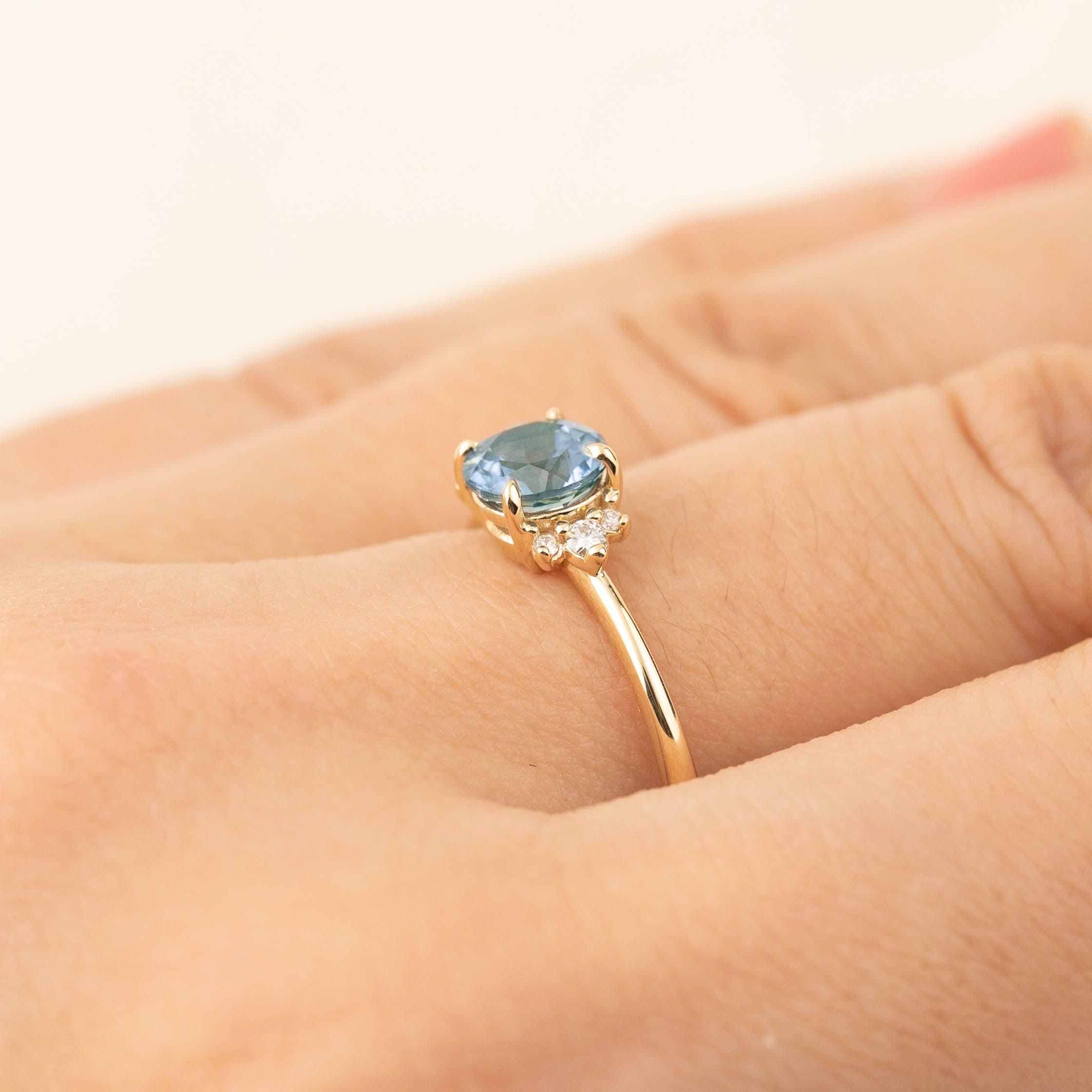 Lena Ring - 1ct Blue Montana Sapphire (One of a kind)