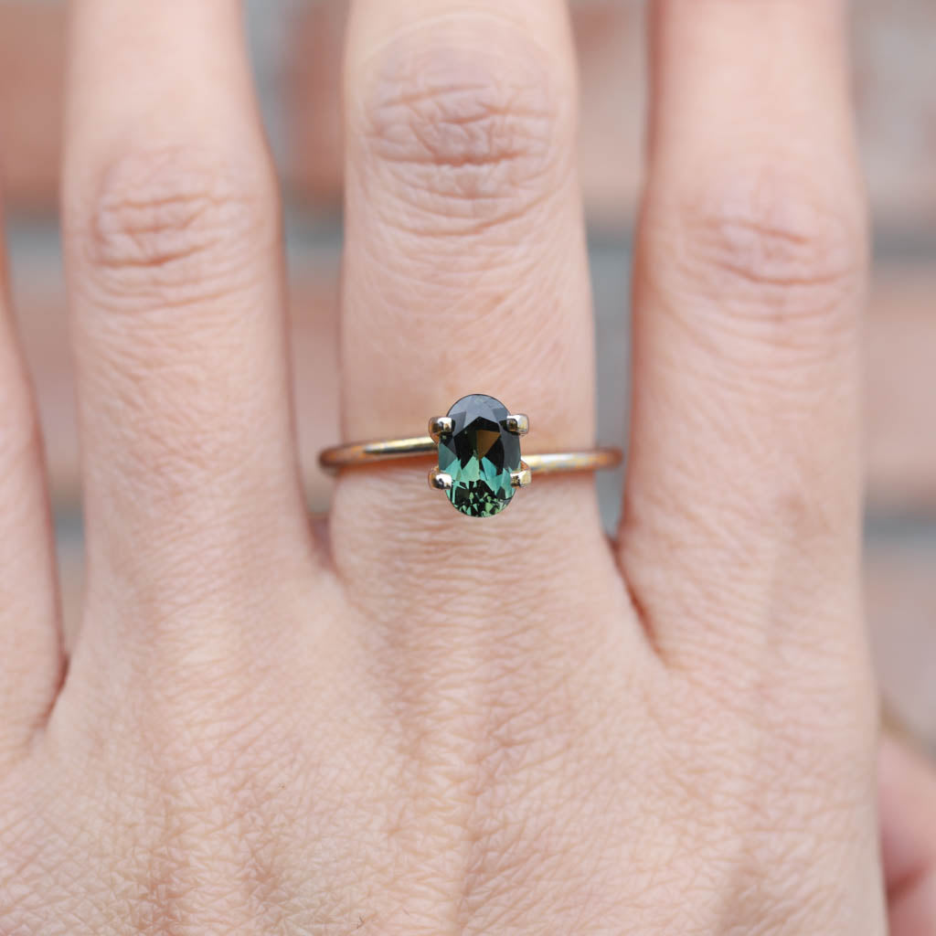 1.28ct Oval Cut Green Queensland Sapphire SO222