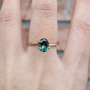 1.58ct Oval Cut Blue Green Queensland Sapphire