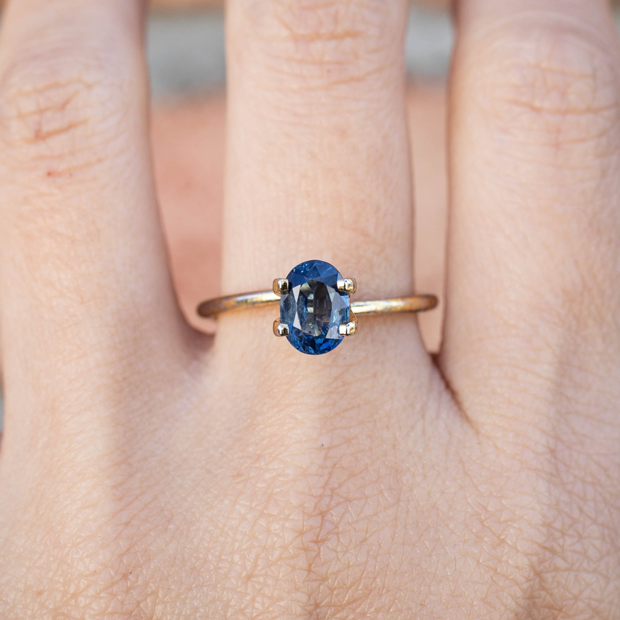 1.42ct Oval Cut Unheated Blue Sapphire
