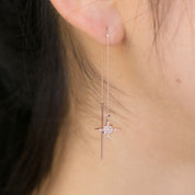 Starburst Diamond Threader Earrings