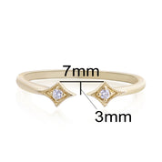 Double Star Diamond Open Ring