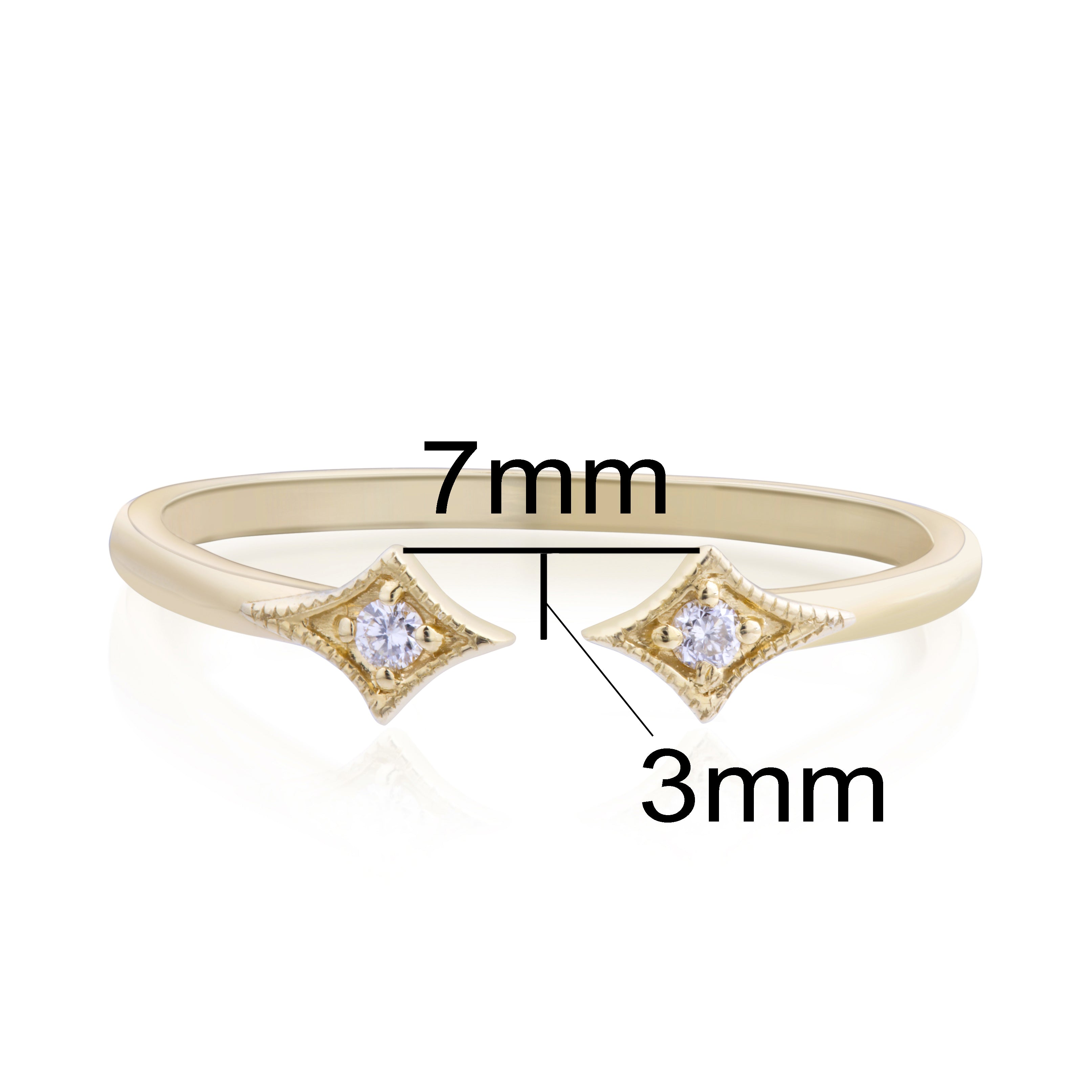 Double Star Diamond Open Ring