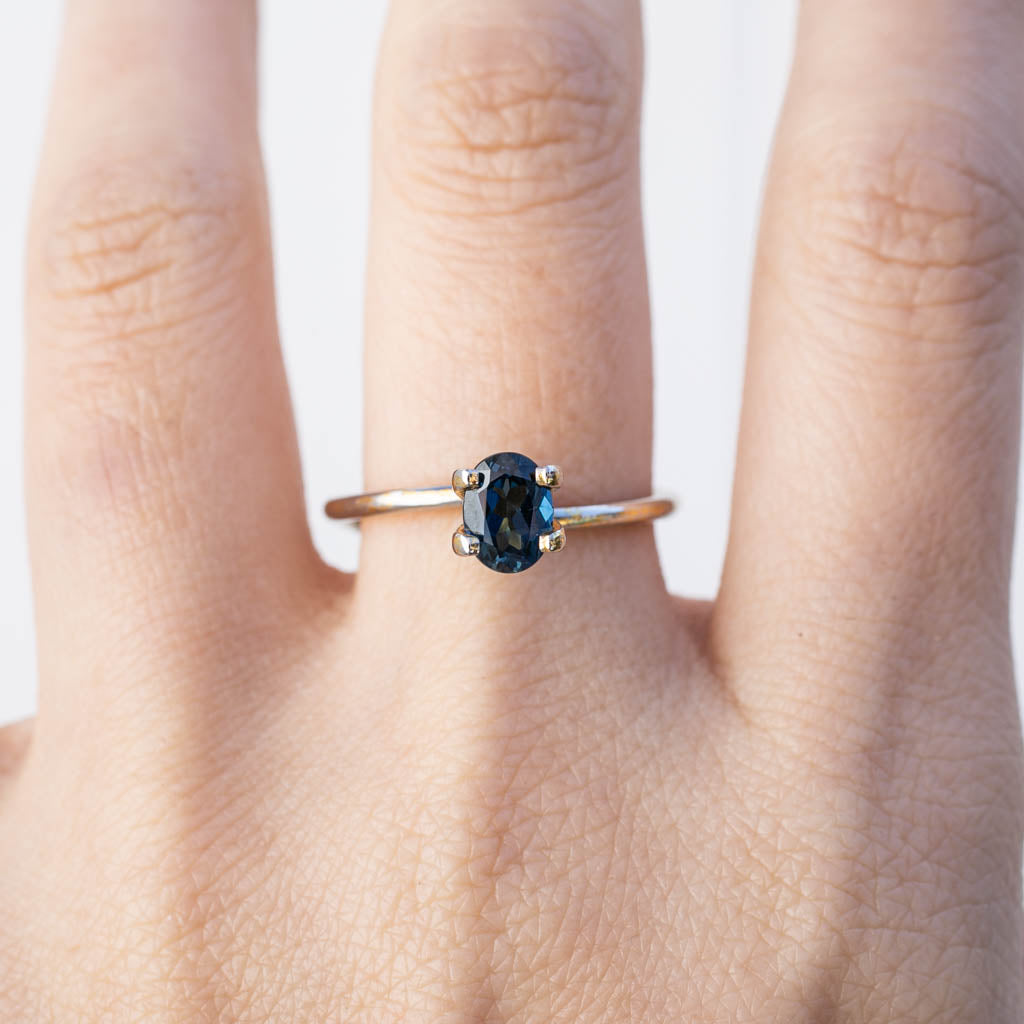 0.90ct Oval Cut Deep Teal Blue Queensland Sapphire SO254