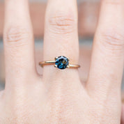 1.03ct Round Cut Deep Teal Blue Queensland Sapphire SR127