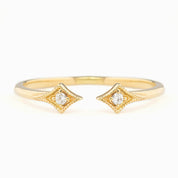 Double Star Diamond Open Ring