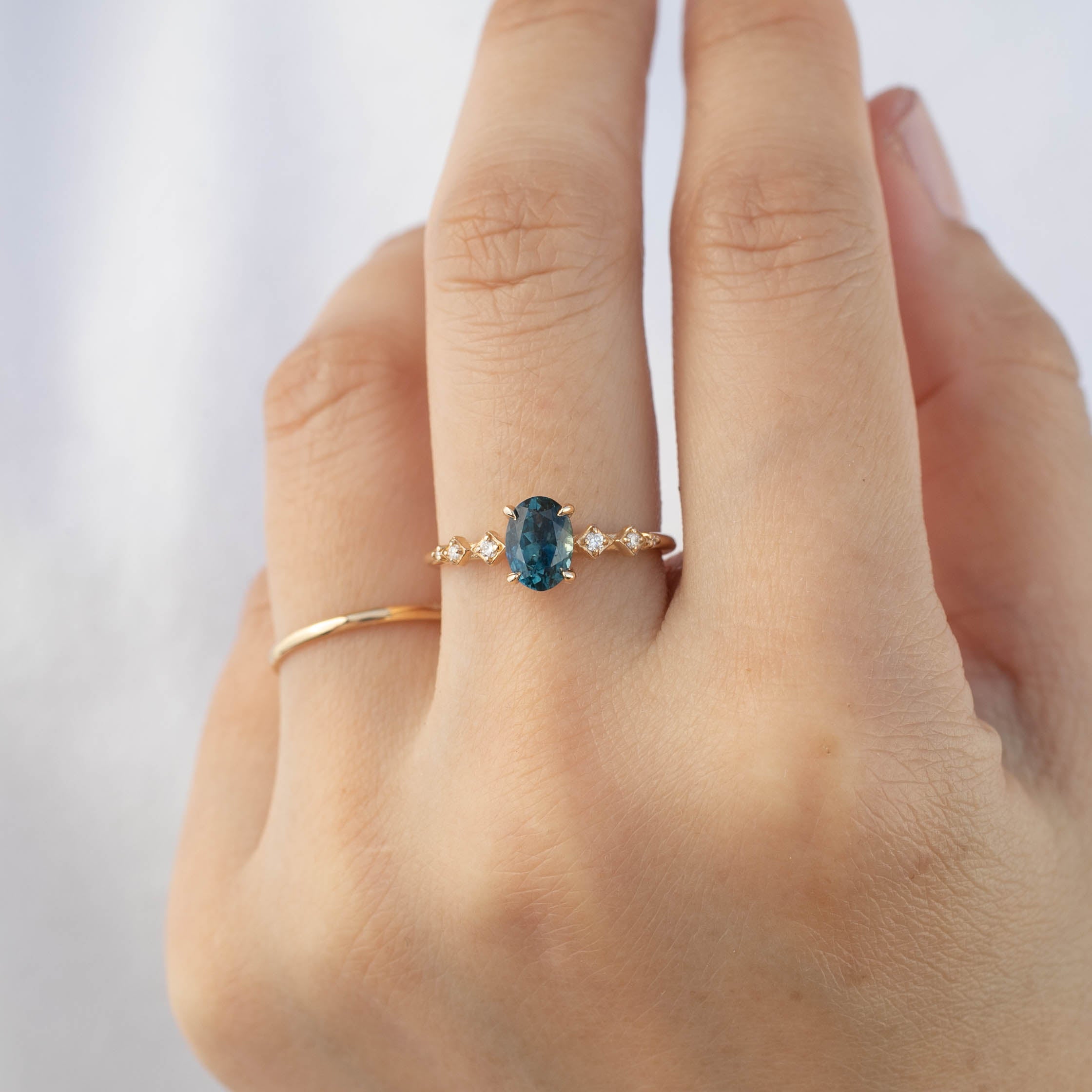 Celeste Ring - 1.21ct Teal Blue Montana Sapphire (One of a kind)