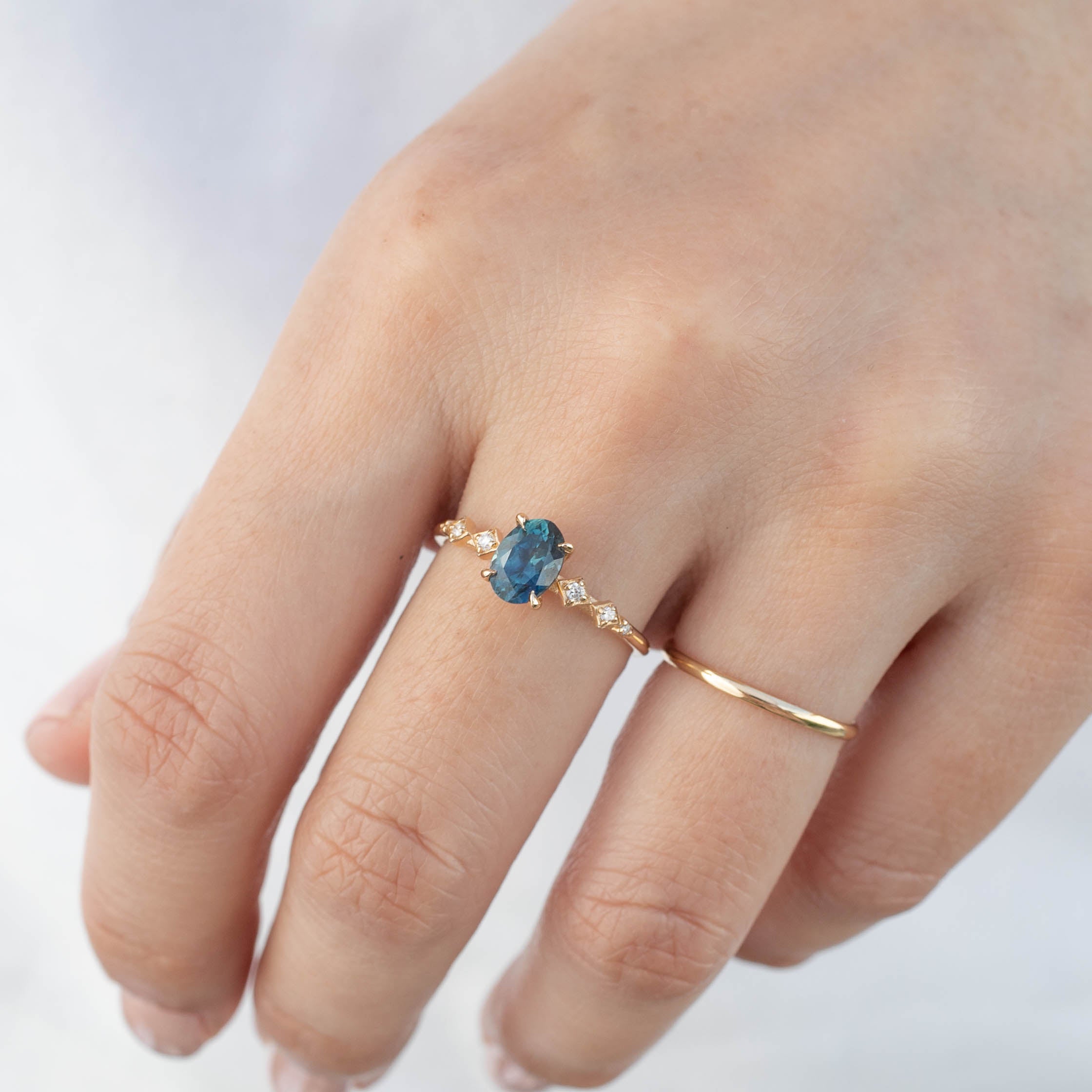 Celeste Ring - 1.21ct Teal Blue Montana Sapphire (One of a kind)