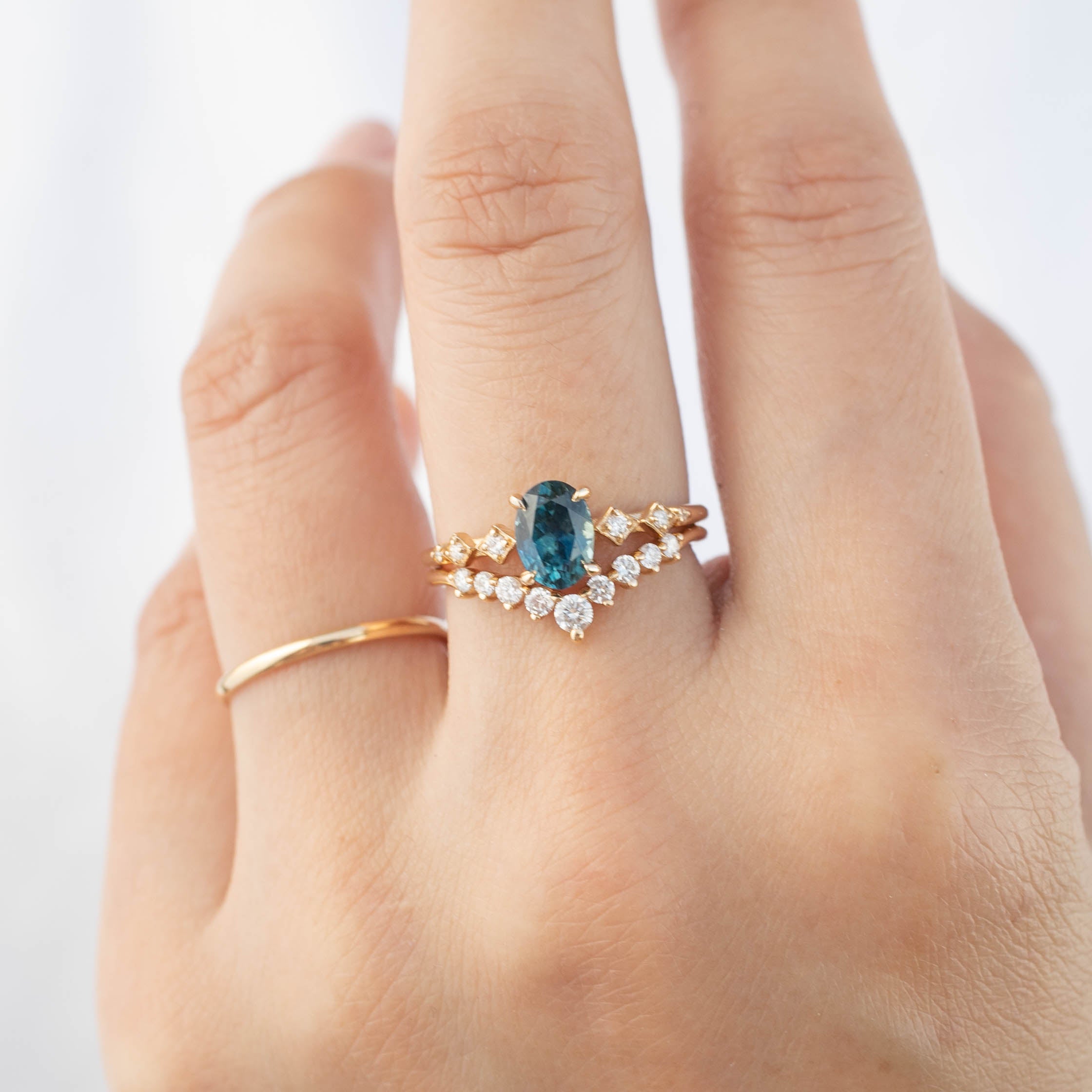 Celeste Ring - 1.21ct Teal Blue Montana Sapphire (One of a kind)